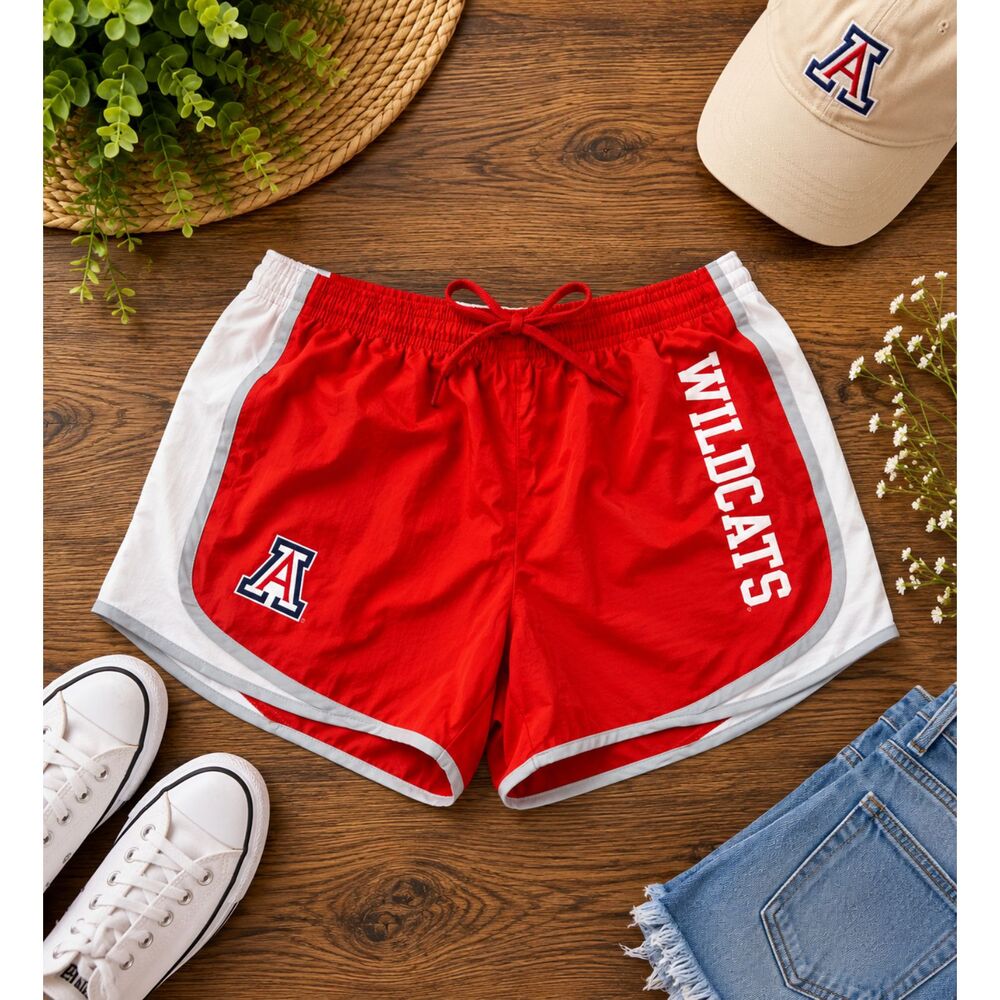 University of Arizona Wildcats Red Running Shorts NCAA Athletic Gym Track Shorts